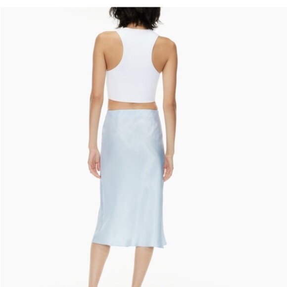 Aritzia Babaton Baby Blue Midi Slip Skirt- Size 2 - Picture 3 of 10